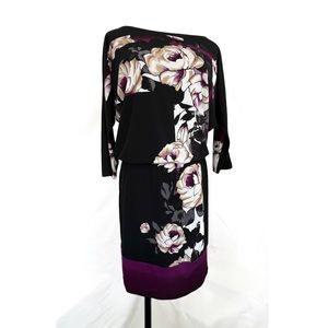 White House Black Market Jersey Dress XS - beautiful magnolias!